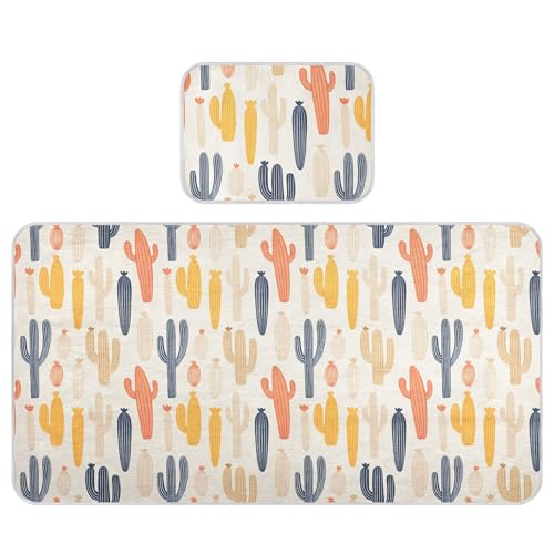 Takiito Desert Cacti Baby Cooling Mattress Pad, Soft & Breathable Cooling Mat Keep Baby Cool in Summer 28x52 in, Nursery Essential