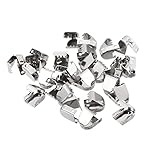 uxcell Shoelace End Clips 10x7mm Stainless Steel No Tie Shoe Lace Tips Head Glossy Type, Silver Tone 30 Pcs