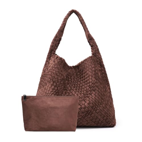 Image of MELOLILA Large Woven Tote Bag for Women Weave Purse Woven Leather Handbag