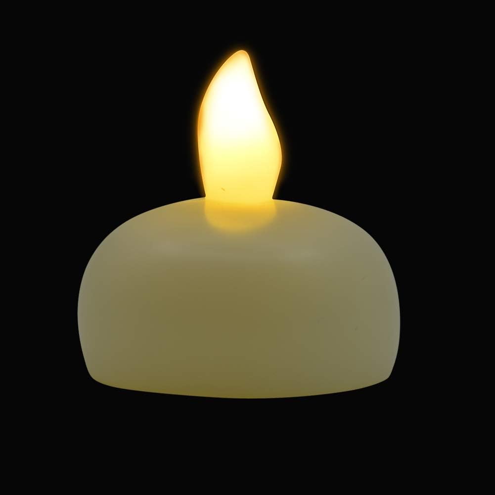 KITOSUN Floating Candles Waterproof Flameless Flickering LED Tea Lights Water Activated Battery Operated Led Candles for Proposal Wedding Bar Party Centerpiece Pool & SPA(24pcs Warm White)