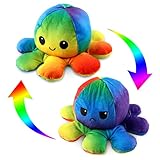 Esportic Peluche de Pulpo Reversible,Octopus Reversible, Bonitos Juguetes de Peluche muñeco de Doble Cara el Pulpo Reversible Original de Felpa Bonitos Juguetes de Peluche Niños (18)
