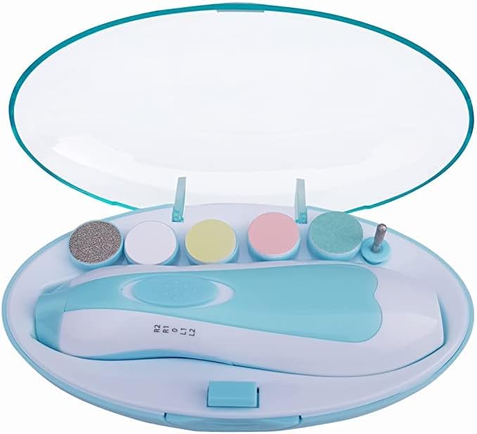 Sukee Baby Nail File Grinder Set Safe | Nail Trimmer Kit for Kids Safe&Amp | Effective Baby Manicure Manicure Tools (Blue)