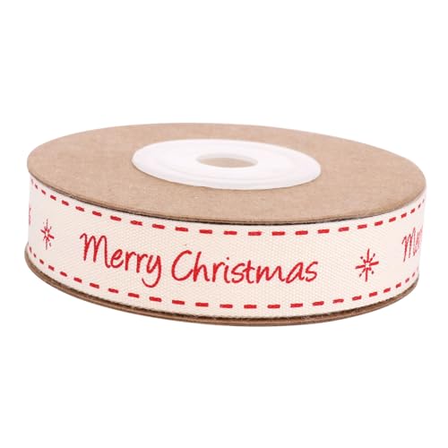 HOMSFOU Cinta De Algodón Navideña Para Embalaje De Regalos Estampado De Ropa y Ribete Para Decoración De Navidad y Envoltura De Regalos Metros