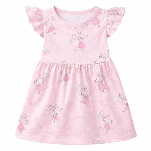 Image of EIO Girls Cotton Frock Dress Combo Pack | Multicolor Printed Knee Length Casual Dresses for Kids | Soft & Breathable Summer Wear Outfit