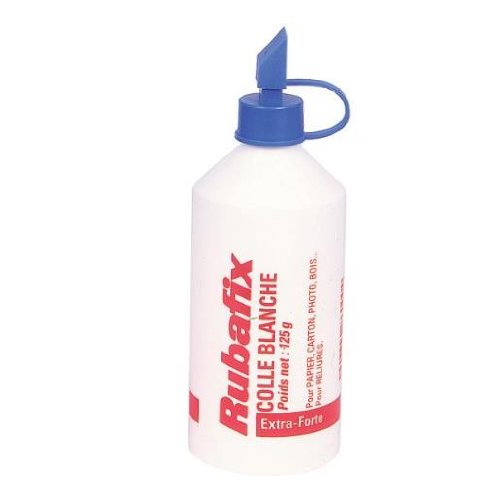 BYUP RUBAFIX Lot de 3 Flacons de colle blanche extra forte 125g avec embout étaleur