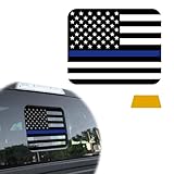 Back Sliding Window American US Flag Vinyl Decal, Auto Styling Compatible with Ford F150 F250 F350 2015 2022 2023, Rear Middle Window American Flag Decal (Blue Line)