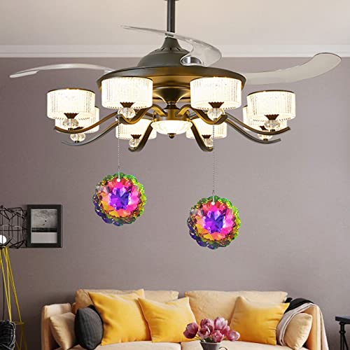 Image of 2pcs Crystal Prism Pull Chain Ceiling Light with Pull Chain Fan Pull Chains Connectors