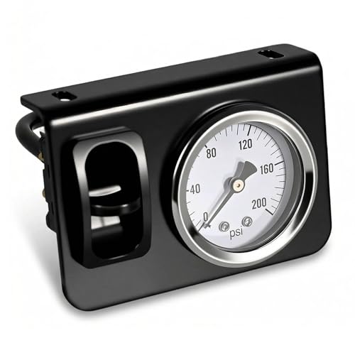 in Cab Single Air Gauge Control Kit, Air Suspension Controller Gauge with Paddle Switch, Air Spring Lift Compressor Kit for Air Suspension Kit 0-200PSI Quick Adjustment Easy to Install