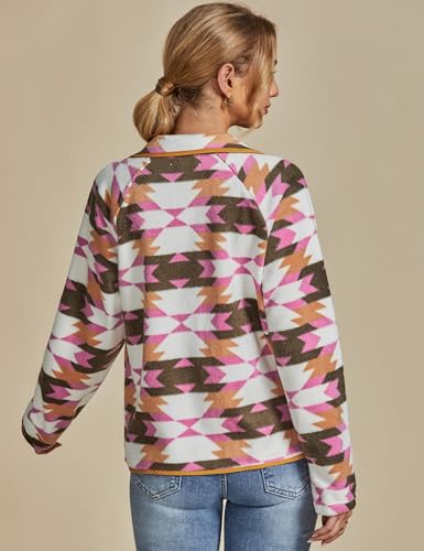 luvamia Fleece Jacket Women Winter Western Aztec Print Fall Button Down Shacket Lightweight Coat with Pockets4