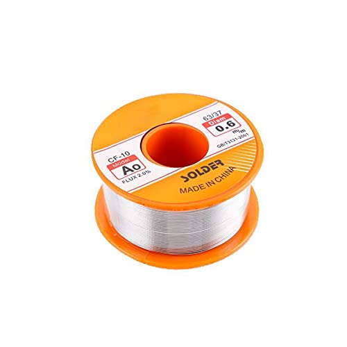 Fil de Soudure, Sans Plomb Fil à Souder, Colophane Fil de Soudure, Fil Étain Soudure, Noyau de Colophane pour Soudure, Convient pour le Soudage, la Réparation D'ordinateurs (0.6mm 50g)