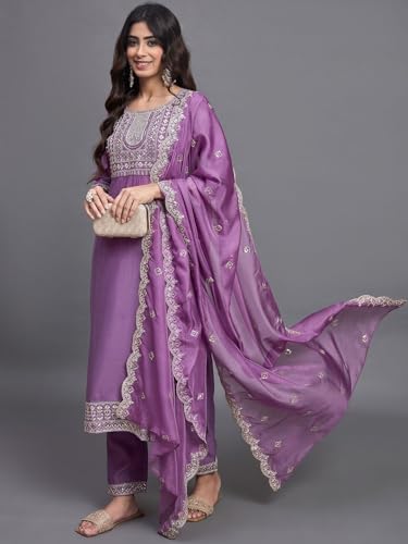 Image of Florely Women's kurti set for woman | kurta sets for woman | Cotton Kurta Set for Women | Embroidered Kurta Set for Women | Kurta Set with Pant Dupatta | 3 Piece Kurti Set | trending kurta women 2026