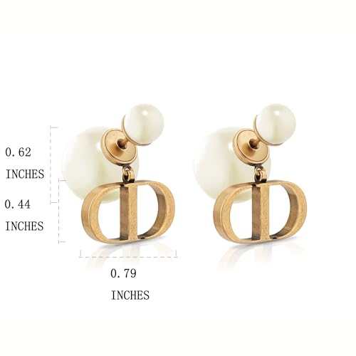 Personalized Initial Pearl Stud Earrings,Hypoallergenic 925 Silver Alphabet Jewelry for Women Elegant and Luxurious Fashion Gift3