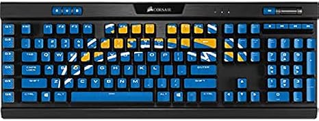 Skinit Decal Skin Compatible with K95 RGB Platinum Mechanical Gaming Keyboard - Officially Licensed NFL Los Angeles Chargers - Alternate Distressed Design