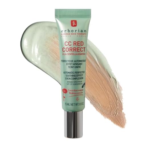 Erborian - CC Red Correct Crema Tinte Anti-Rojeces - Tratamiento Facial Perfeccionador del Tez con Corrección Colorimétrica - Tez Unificada - SPF 25 - Cuidado Cosmético Coreano - 15ml