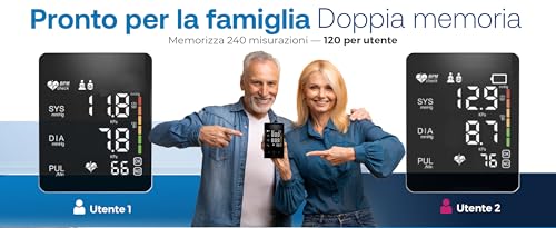 Vitaechek Tensiometro, Misuratore Pressione Da Braccio-Sfigmomanometro Digitale Con Polsino Regolabile, Annuncio Vocale, Misuratore Di Pressione Con Display Led Hd, Rilevazione Battito Irregolare. - 10