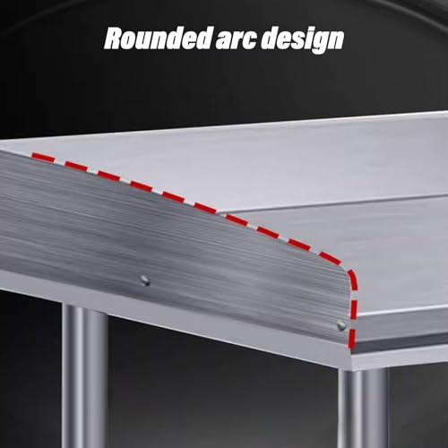 Mesa de trabajo de acero inoxidable, mesa de preparación de alimentos duradera para cocinas comerciales y restaurantes, ideal para uso en exteriores