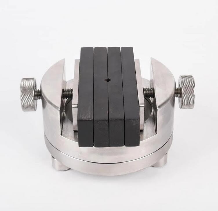 304 Stainless Steel Heavy-Duty Engraving Vise 120mm Large Rotating Carving Station with African Blackwood Clamps