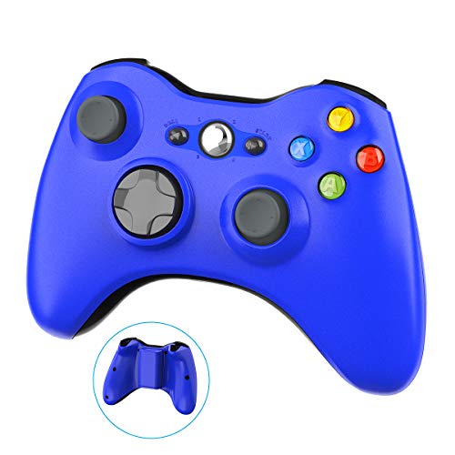 Wireless Controller for Xbox 360, YAEYE 2.4GHZ Gamepad Joystick Wireless Controller for Xbox 360 Console and PC Windows 7,8,10 (Blue)