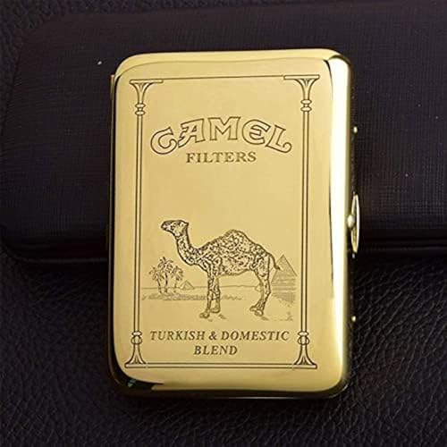 HaoAMZ Boite de Tabac Vintage en Cuivre pour 16 Cigarettes, Sac Portable