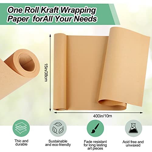 Brown Paper Roll 15"×400", Brown Wrapping Paper, Wrapping Paper, Craft Paper, Packing Paper For Moving, Packing, Gift Wrapping, Wall Art, Table Runner, Floor Covering #TOP1