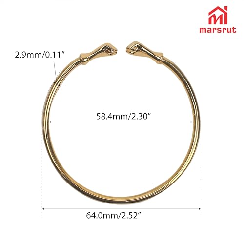 Marsrut Brass Bracelets for Women, Bangles Jewelry in Fist Opening Embossing Design and Gold Color, Solid Cuff Bangle Bracelet for Women Men, 2.30" Inner Diameter, 1 Piece2