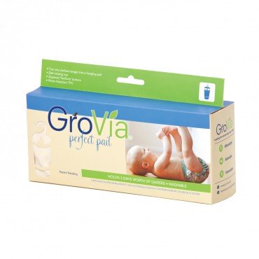 GroVia Reusable Perfect Pail for Holding Dirty Baby Cloth Diapers (Cloud, One Size)