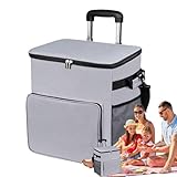 Contenitore refrigerante versatile: questo refrigeratore da 35 litri dispone di scomparti multistrato, perfetto per conservare fino a 60 lattine o pasti. Ideale per le attività all'aperto, semplifica l'accesso e la nizzazione, rendendo le tue avventure più piacevoli. e facile da trasportare, è un must per picnic, campeggio e tailgating. Mantieni il cibo e le bevande freschi con facilità
