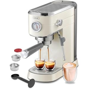 Gevi Commercial Espresso and Coffee Makers, Professional Espresso Maker Latte Machine with Milk Frother, Stainless Steel Expresso Coffee Machines for Home, Compact Cappuccino Machine, Great