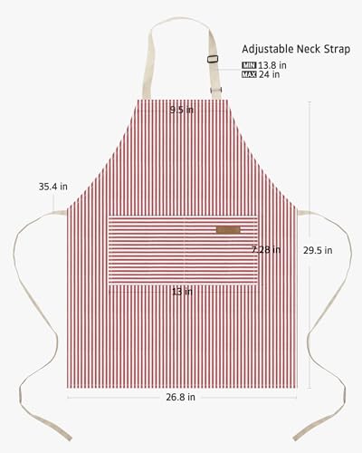 Image of Syntus Apron for Men Women, Adjustable Cooking Kitchen Chef Aprons with 2 Pockets