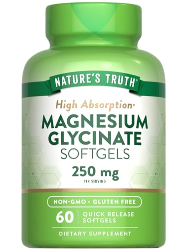 Natures Truth Magnesium Glycinate 250mg | 60 Softgels | High Absorption