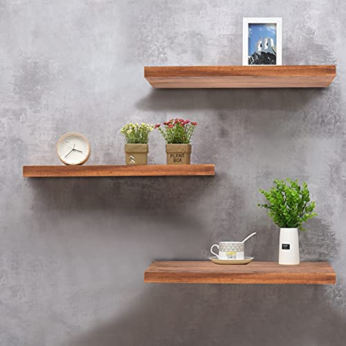 Kosiehouse Pine Solid Wood Floating Shelf, Wall Mounted Rustic Wall Shelves Display Ledge Storage Shelf For Kitchen, Bath, Dorm, Laundry #TOP2