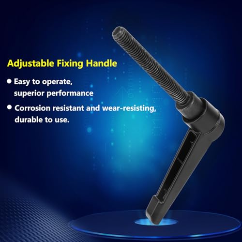 Image of 4pcs Clamping Lever Handle, M6 Stainless Steel Male Thread Adjustable Handle Machine Knobs,Black (40mm)