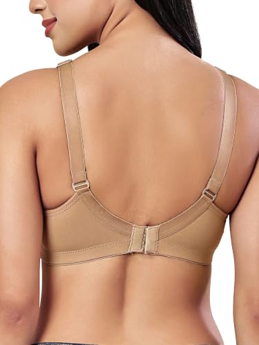 Image of Women's Seamless Padded Bra | Full Coverage | Cotton Stretch Fabric and Nylon Lace | Broad Adjustable Straps