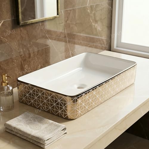 Image of InArt Wash Basin, Gold, Glossy Finish