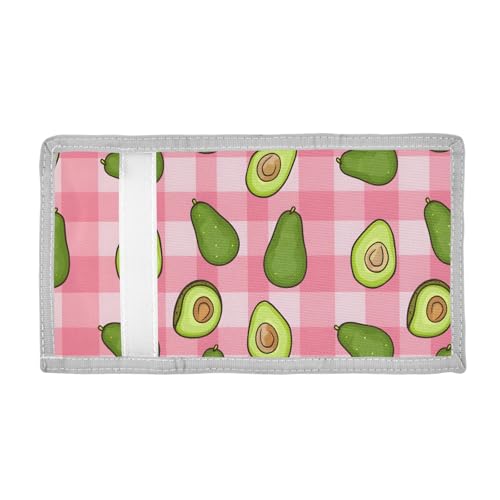 ALAZA Kids Wallets for Boys Girls Toddler Trifold Wallet Children Small Avocado Pink Checkered with Zipper Coin Pocket2