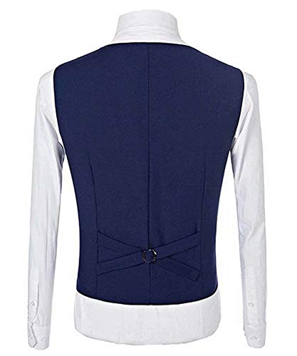 Three Piece Men's Suit Navy Blue Groom Tuxedos White Shawl Lapel Men Suits with Pants Wedding Business Suit4