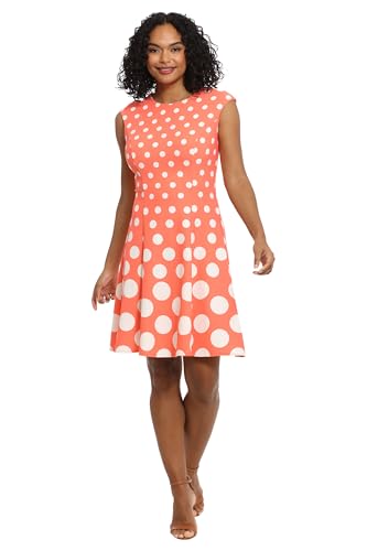 Image of London Times Womens Dresses Cap Sleeve Fit and Flare - Elegant Summer Cocktail Graduation Garden Party Wedding Guest Dress