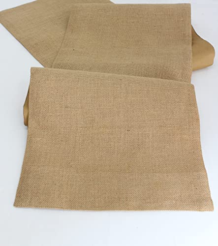 Cotton Craft Jute Table Runner - Natural Burlap Tablerunners - Harvest Autumn Fall Thanksgiving Holiday Christmas Crafts Festive Party Rustic Farmhouse Dining Kitchen Tabletop - 13 X 108 Inches Long #TOP4