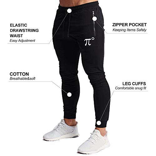Wangdo Men's Joggers Sweatpants Gym Training Workout Pants Slim Fit with Zipper Pockets4