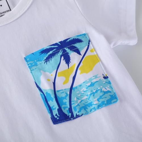 Image of Toddler Boy Clothes Kids Summer Cotton Outfits Shirt Short Sets Size 2-7
