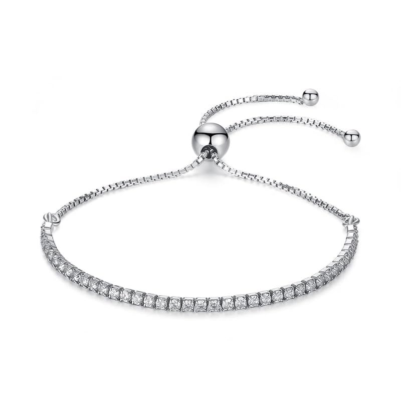 Paavni 925 Sterling Silver Bracelet with white AAA Grade CZ Stones for Girls & Women | Adjustable in Size | Gift For Her | Single Line Bracelet (B0D3QRHN7L) Amazon Price History, Amazon Price Tracker