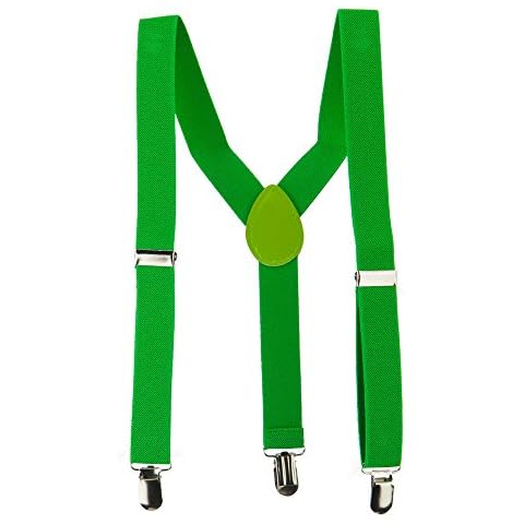 Kid's Solid Colored Suspenders - Green OSFM Cover