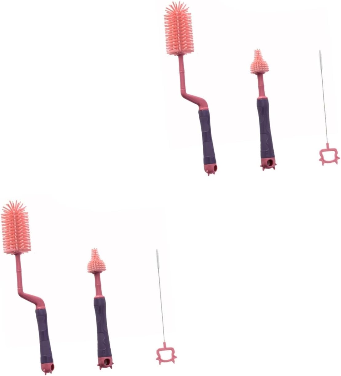 SUPVOX 2pcs Bottle Brush Set Silicone Scrubber Cleaner for Bottles for Care and Cleaning