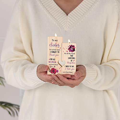 Graruby Heart Candlestick, Single-Sided Printing - Best Sister Birthday Gifts For Women, Personalized Gift Bestie Candle Holder Sister #TOP4