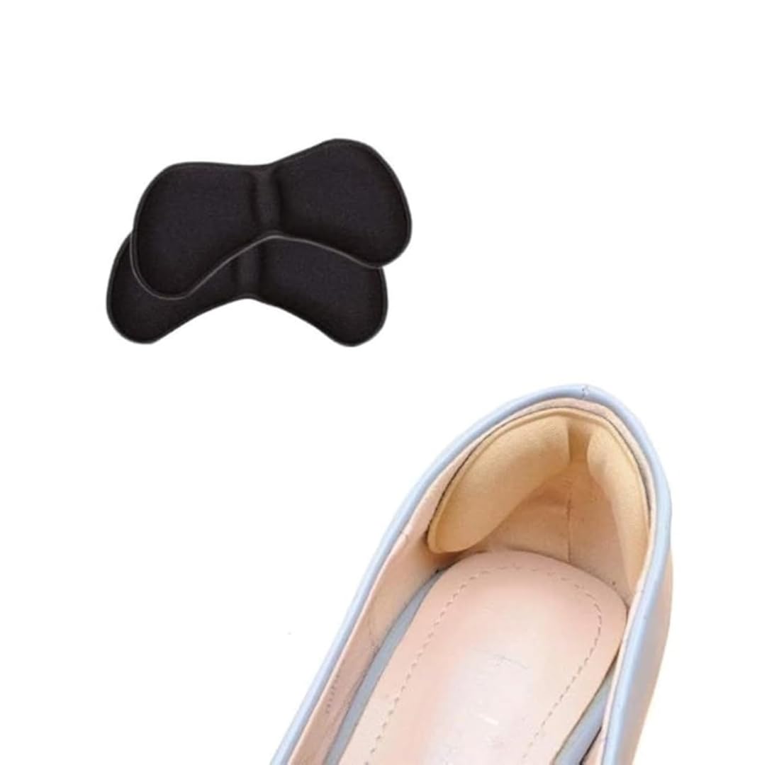 ERBIL Soft Heel Pads,Strong Self-Adhesive Heel Cushion Heel Grips for Women and Men Shoes,Prevent Blisters,Cuts,Slipping, and Pain-beige colour (1 -Pair) (Black)-image-9