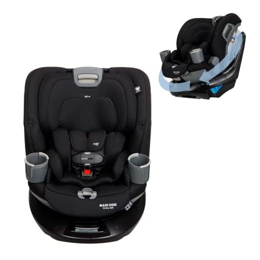 Maxi-Cosi Emme 360 All-in-One Convertible Car Seat, 360° FlexiSpin Rotational Seat, from Birth to Ten Years (5-100 lbs): Rear-Facing, Forward-Facing, & Belt-Positioning Booster, Midnight Black