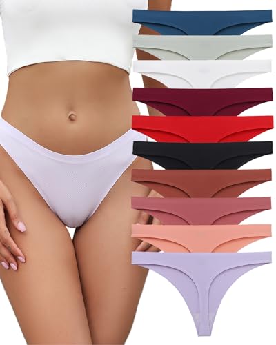 SweetSnow 10 Pack Seamless Thongs for Women Breathable Thongs Underwear Size XS Multicolor