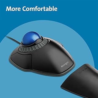 Kensington K72337EU Mouse Orbit, Mouse Cablato con Trackball, per PC, Mac e Windows, Rotella di Scorrimento, Design Ambidestro, Tracciamento Ottico, Blu, 40 mm