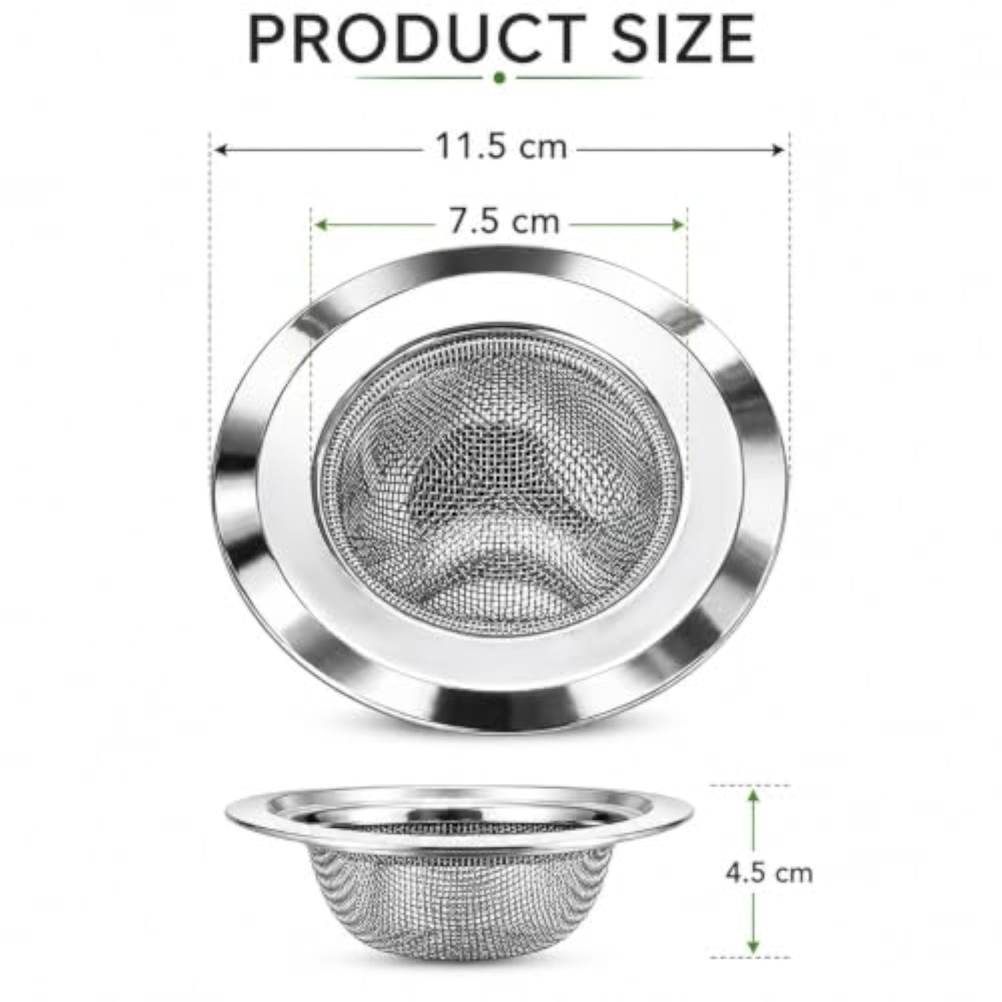 Stainless Steel Sink Strainer & Stopper 4 Inch