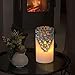 Eldnacele Flameless Christmas Silver Candles with 5H Timer, Flickering Real Wax Battery Operated Pillar Candles for Christmas Party Decoration Silver (D3 x H6)